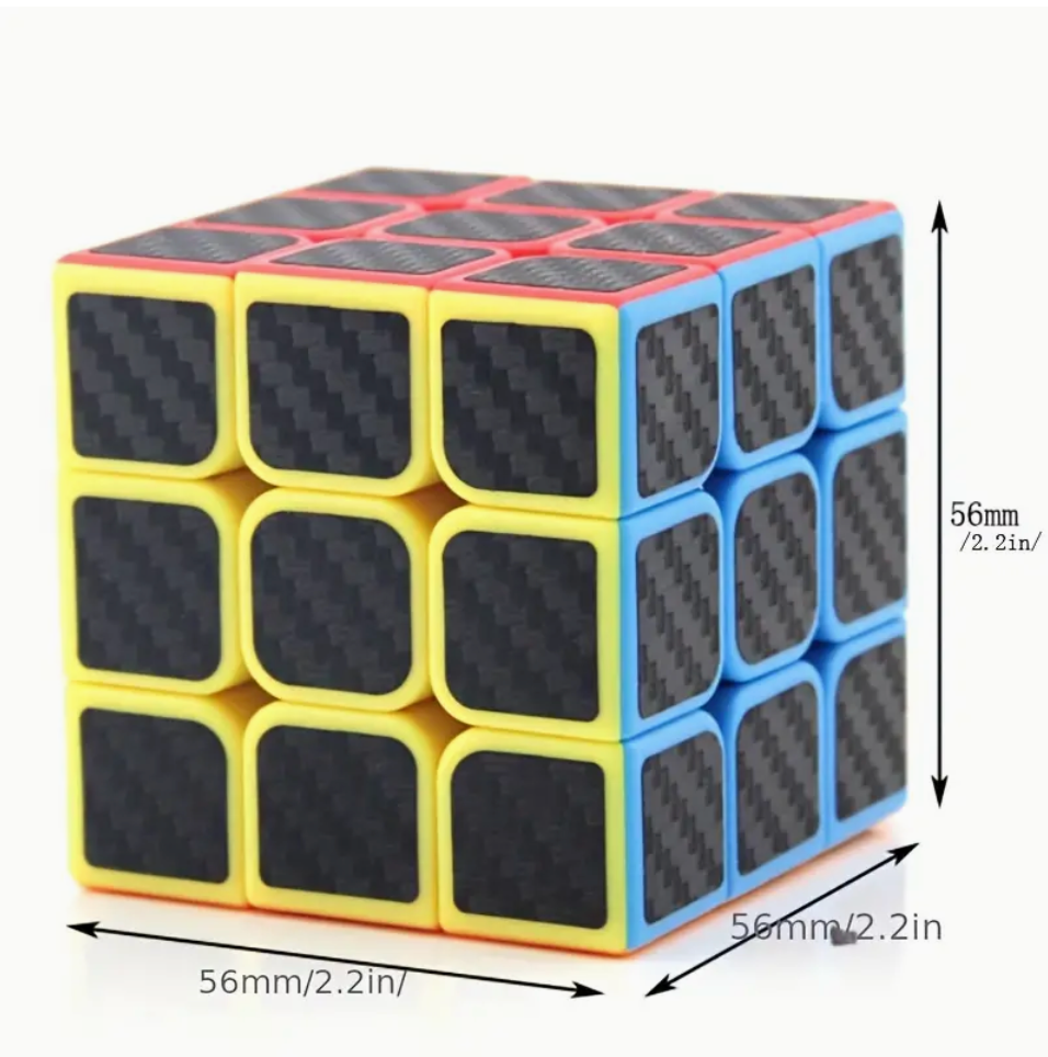 Carbon Fiber 3x3 Rubix Cube black